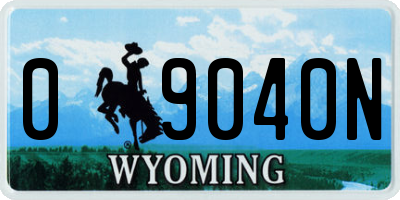 WY license plate 09040N