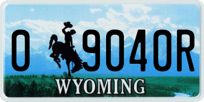 WY license plate 09040R