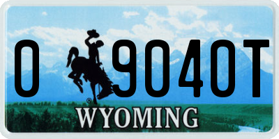 WY license plate 09040T