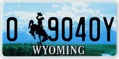 WY license plate 09040Y