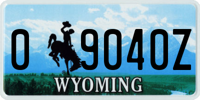 WY license plate 09040Z