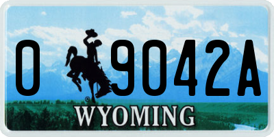 WY license plate 09042A