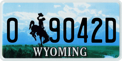 WY license plate 09042D