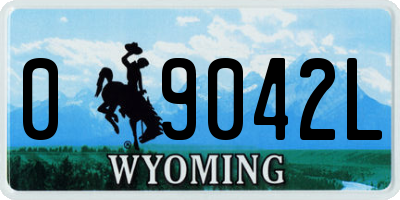 WY license plate 09042L