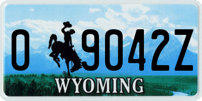 WY license plate 09042Z