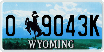 WY license plate 09043K
