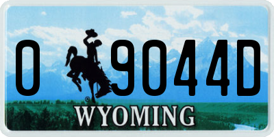 WY license plate 09044D