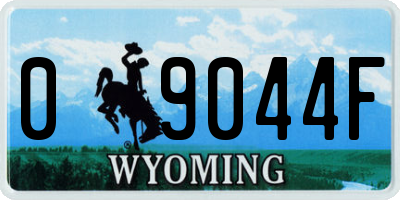 WY license plate 09044F