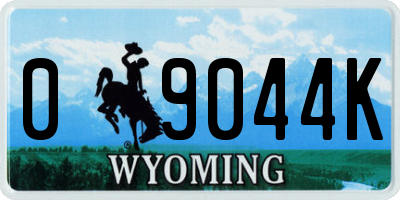 WY license plate 09044K