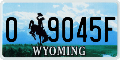 WY license plate 09045F