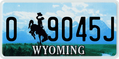 WY license plate 09045J