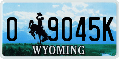 WY license plate 09045K