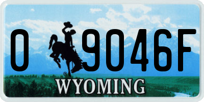 WY license plate 09046F
