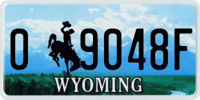 WY license plate 09048F