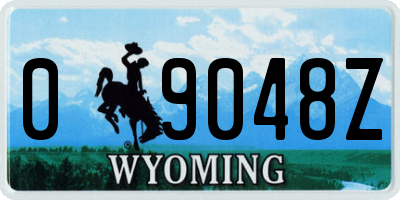 WY license plate 09048Z