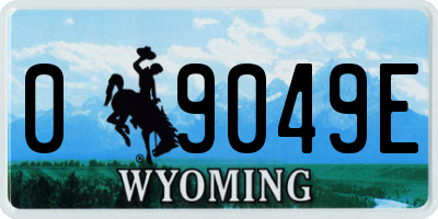 WY license plate 09049E