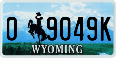 WY license plate 09049K