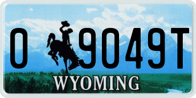 WY license plate 09049T