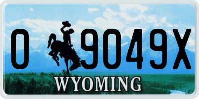 WY license plate 09049X