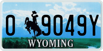 WY license plate 09049Y