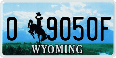 WY license plate 09050F
