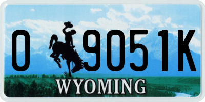 WY license plate 09051K