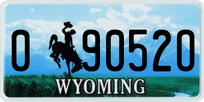 WY license plate 09052O