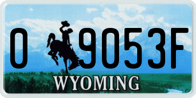 WY license plate 09053F