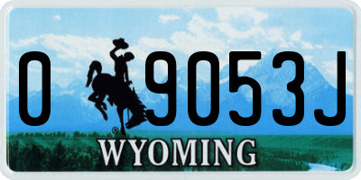 WY license plate 09053J