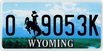WY license plate 09053K
