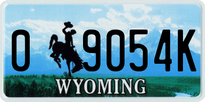 WY license plate 09054K