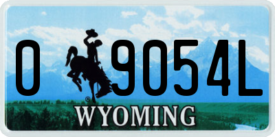 WY license plate 09054L