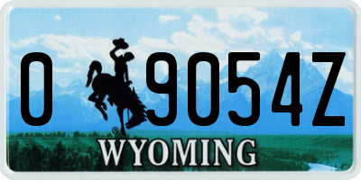 WY license plate 09054Z