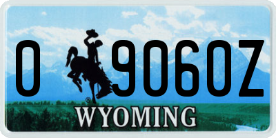 WY license plate 09060Z