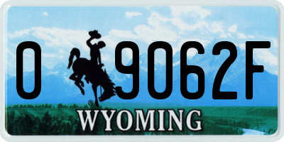 WY license plate 09062F
