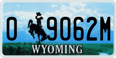WY license plate 09062M