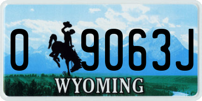 WY license plate 09063J