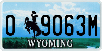 WY license plate 09063M