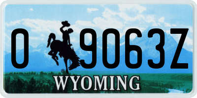 WY license plate 09063Z