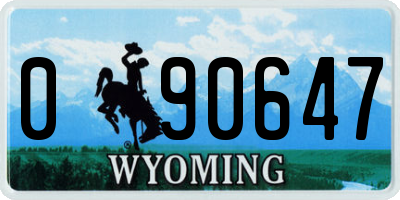 WY license plate 090647