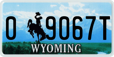 WY license plate 09067T