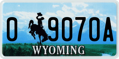WY license plate 09070A