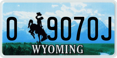 WY license plate 09070J