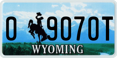 WY license plate 09070T