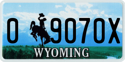 WY license plate 09070X