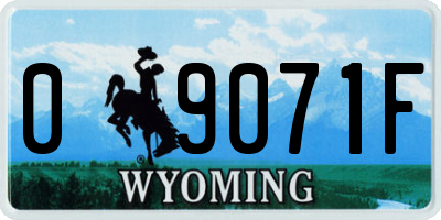 WY license plate 09071F