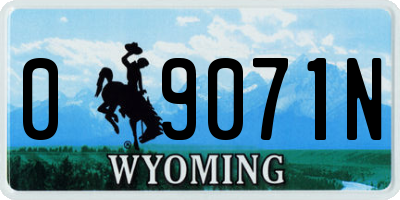 WY license plate 09071N