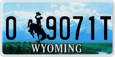 WY license plate 09071T