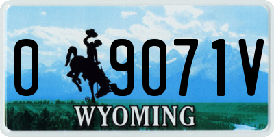 WY license plate 09071V