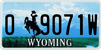 WY license plate 09071W